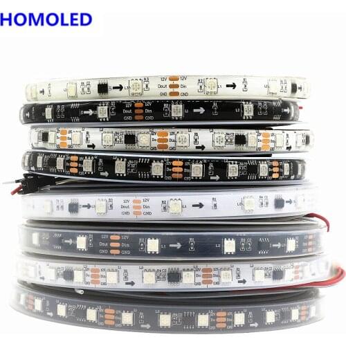 WS2811 RGB Led Strip Light 5050 SMD Addressable 30 60 2811 External 1 IC Control 3 Leds Smart Pixels Dual Signal Strip DC12V
