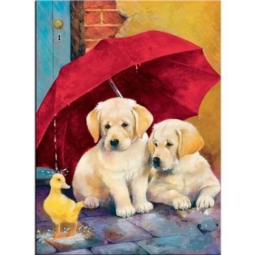 Umbrella dogs and Duck Diy Diamond Painting Full pasted Cross Stitch Diamond Mosaic Diamond Embroidery Bedroom decor NEW156