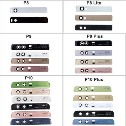 10X Top Back Glass Cover For Huawei P9 P10 Plus P8 Lite Rear Back Camera Glass Lens Flash With Adhesive Sticker Replacement