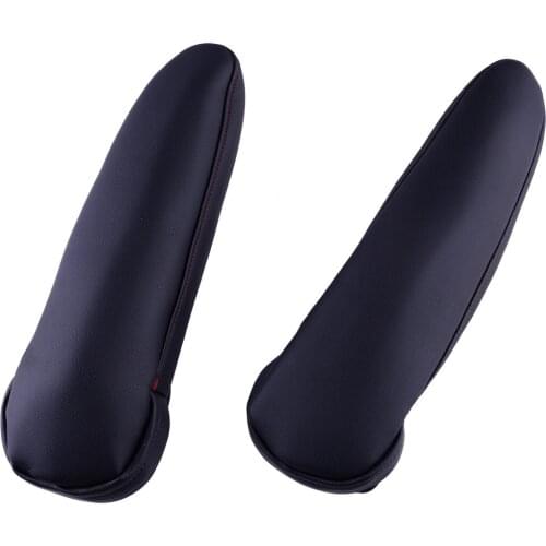 2pcs/set Car Black Front Seat Armrest Cover Synthetic Leather w/ Zipper Microfiber Leather fit for Toyota Sienna 2011-2018