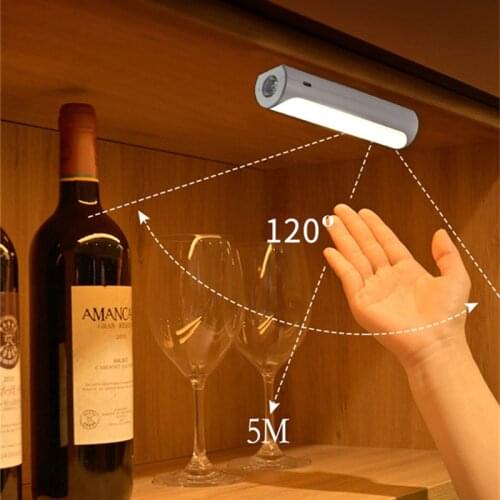2 in 1 Human Body Induction Motion Sensor Night Light USB Rechargeable Battery Flashlight Remote Control Warm White LED For Room