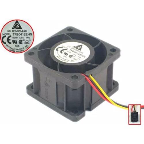 Delta Electronics TFB0412EHN -P04L DC 12V 0.87A 40x40x28mm 3-Wire Server Cooling Fan