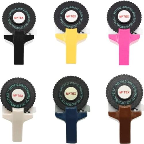 Six colors Motex E101 3D Embossing Manual Label Maker 9mm Hand Decorative Tape Manual Typewriter DIY Print muticolor labels