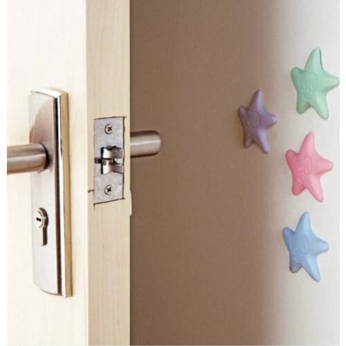4Pcs/Lot Protection Baby Safety Shock Absorbers Security Card Rubber Door Stoppers Wall Protectors Door Handle Bumpers