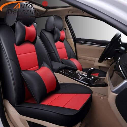 AutoDecorun 27PCS/Sets Perforated Cowhide Seat Cushions for Nissan Quest Seat Cover Leather Car Protectors Accessories 2005-2017