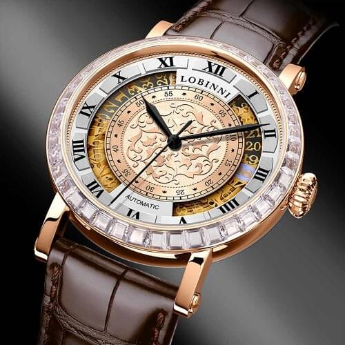 Switzerland LOBINNI Men Watches Luxury Brand Tourbillon Automatic Mechanical Chronograph Mens Clock Sapphire Waterproof L1830