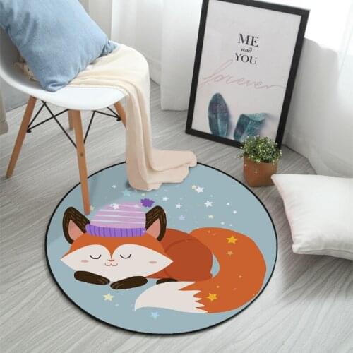 Child Play Mat Cartoon Kids Print Carpets for Living Room Bedroom Area Rugs Children Room Decor Round Carpet Baby Game Crawl Rug