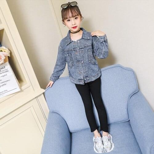 Girls Babys Kids Coat Jacket Outwear Fashion Jean Autumn Thicken Warm Overcoat Top Outdoor Sport Cardigan Childrens Clothing