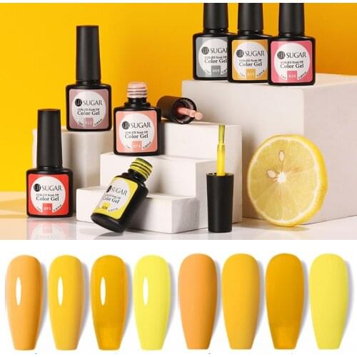 UR SUGAR 7.5ml Yellow Nail Color Gel Polish Soak Off UV Gel Lacquers Varnish Colorful Yellow Red Gel Semi-Permanent Varnish