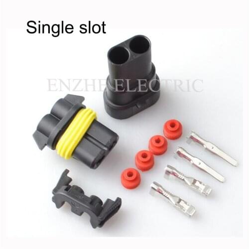H11 Double slot/Single slot DJ9005-21/9006-11 hernia headlight socket waterproof HID 2 pin female male Connector automotive plug