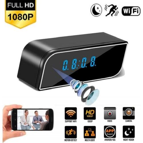 HD 1080P Wifi Clock Camera Mini IP Cam Video Audio DV DVR Recorder Night Vision Motion Detect Home Security P2P Micro Camcorder