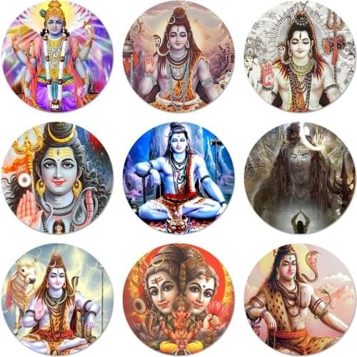India hindu god shiva Riding Nandi Icons Pins Badge Decoration Brooches Metal Badges For Clothes Backpack Decoration 58mm