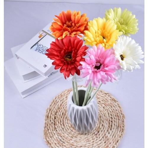 1pcs/lot Silk Gerbera Artificial Flowers For Wedding Decoration 53cm Fake Flower African Daisy Chrysanthemum Party Home Decor