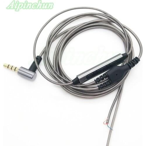 Aipinchun Headphone Repair Cable DIY Headset Replacement Wire with Mic Volume Controller L Bending Jack