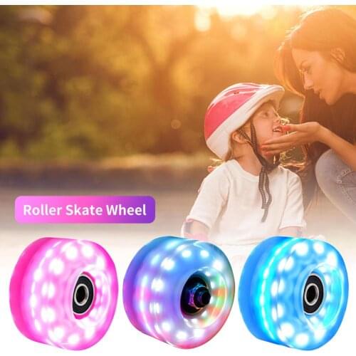 Inline Roller Skate Wheels LED Sliding Skating Luminous Light Up Quad Roller Skate Wheels With BankRoll Bearings Installed