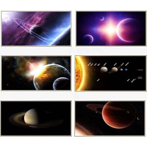 Cosmic Space Canvas Painting Home Room Decor Nebula Star Earth Planetary Trajectory Galaxy Poster Print Wall Stickers Unframed