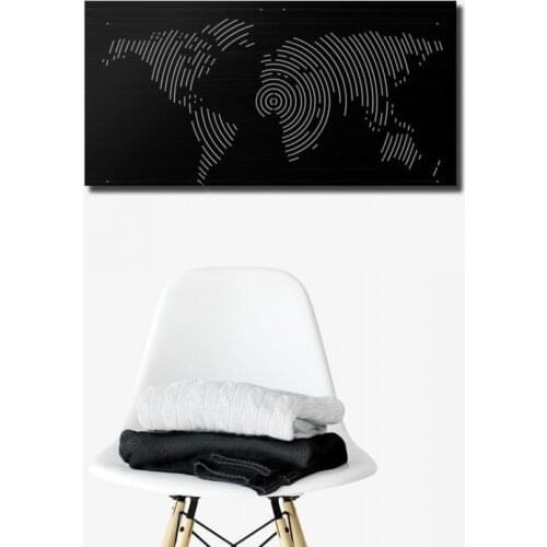 Circle Board Metal World Map Metal Wall Decor Art Decor 3D Metal Sculpture Home Decor Office Decor