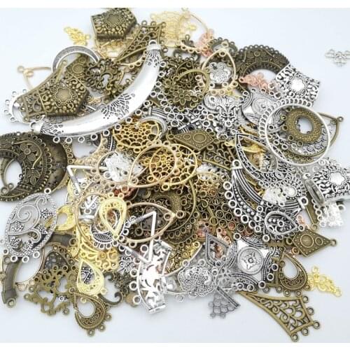 Hot Sale Metal Connector Mixed Charm Pendant Antique Bronze Bracelet Necklace Handmade Jewelry Making Wholesale DIY Accessories