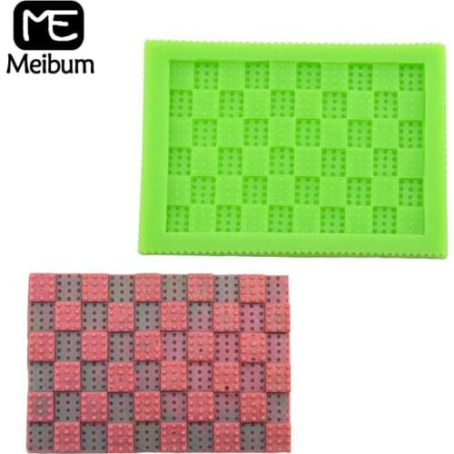 Meibum Square Lattice Silicone Fondant Cake Mold Marble Paste Sugar Craft Border Decorating Mould Chocolate Candy Sugar Tools