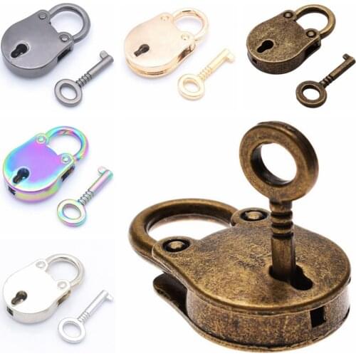 1 Pcs Vintage Style Mini Bear Head Metal Padlocks With Keys Hardware Decorative Locks For Suitcase Luggage