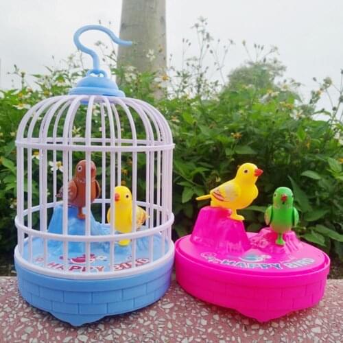 Mini Bird Cage Toy Voice Control Electronic Toys For Children Induction Simulation Kids Toys Funny Singing Novelty Toy Bird Q7Z8