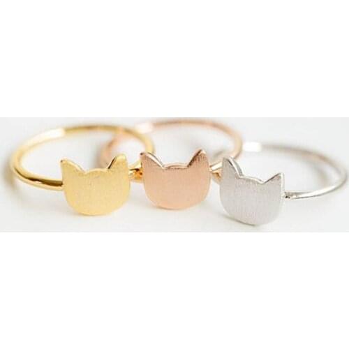 Fashion Cute Cat Ring Zinc Alloy Animal Series Rings
