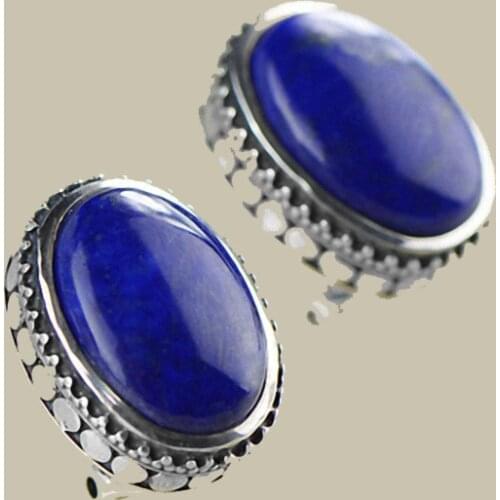 Earings Fashion Jewelry Mosaic Carving Fashion Oval Natural Lazuli Earrings, Womens Jewelry, Ear Buttons, Earrings Wholesale