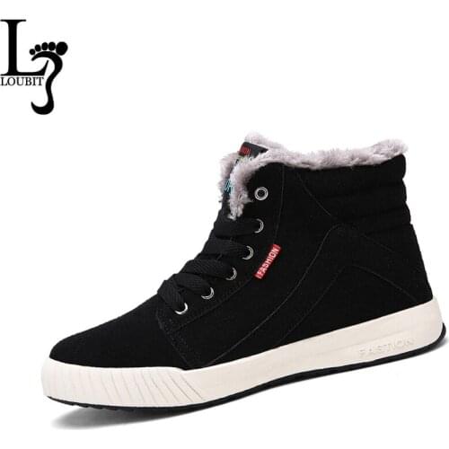 Large Size 39-48 Winter Mens Boots Fur Inside Warm Snow Boots Vogue Non-Slip Ankle Boots Leisure Winter Shoes For Men