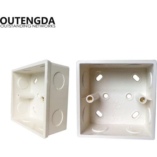 2Pcs Switch Panel Surface Mounted Square Corners Bottom Box 86 type Wall Switch Socket Junction Box for Mount Wall Wireless AP