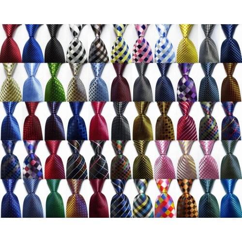 New Fashion Plaid Tie Mens 9cm Silk Necktie Set Blue Red Pink JACQUARD WOVEN 100% Silk Mens Tie Necktie
