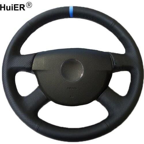 HuiER Hand Sewing Car Steering Wheel Cover For Volkswagen VW Passat B6 Braid on the Steering-wheel Microfiber Auto Protector
