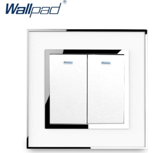 2 Gang 1 Way Light Switch Acrylic Mirror Wallpad Rocker 2 Gang Push Button Power Supply Wall Lamp Switches