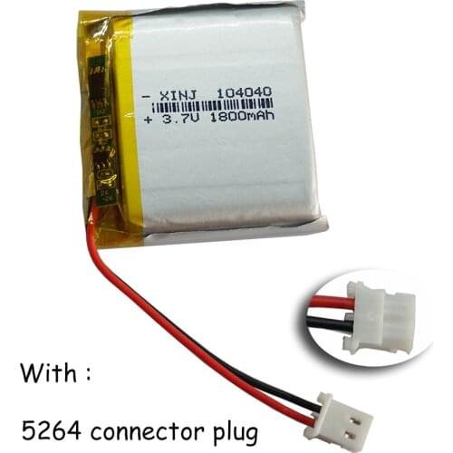 XINJ 3.7V 1800 mAh Rechargeable Polymer Li Lithium Battery 104040 with 5264 MXL 22 Plug For Hayward Aqua Pod Apart
