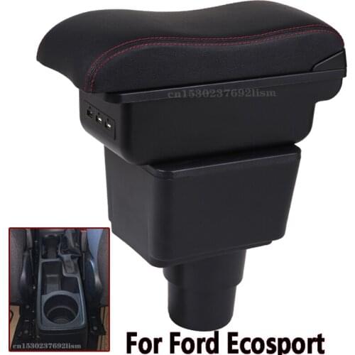 For FORD EcoSport Armrest For FORD EcoSport Car Armrest box 2018-2021 Interior Retrofit Accessories Center Storage box USB