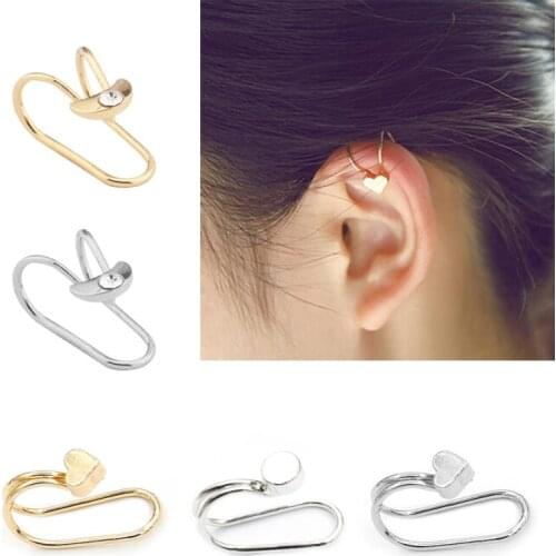 Simple Crystal Leaf Flower Cross Copper No Pierced Earrings Fashion Nose Fake Spacer Earrings Girls Ear Clips No Pierced Jewelry