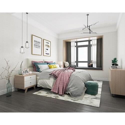 Q QIHANG Nordic Linen Texture Plain Non-woven Bedroom Living Room Wallpaper Roll 0.7m*8.4m=5.88m2