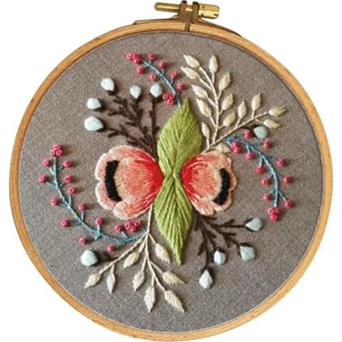 DIY Needlework Crafts Embroidery Starter Kit w/ Pattern for Home Ornaments