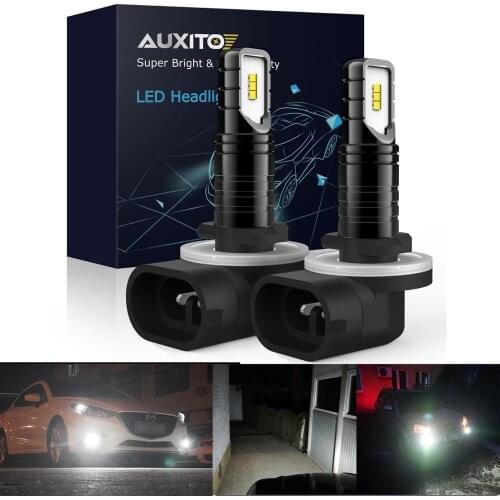 AUXITO 2x H27W/2 H27W/1 H27 Led 880 881 Led Bulb H27W Car Fog Light Driving Day Running Lamp 6000K White H27W H27 Led Car Light