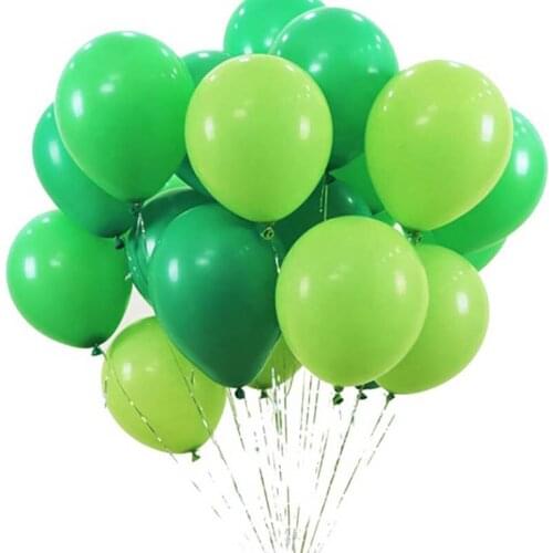 30pcs 10inch Green White Fruit Green Latex Helium Balloon Jungle Party Balloon For Christmas Dinosaur Party Birthday Party Decor