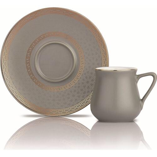 Schafer Getra Coffee Cup Pad-6'lı 12 Parts-Gold Color Turkish coffee Cup