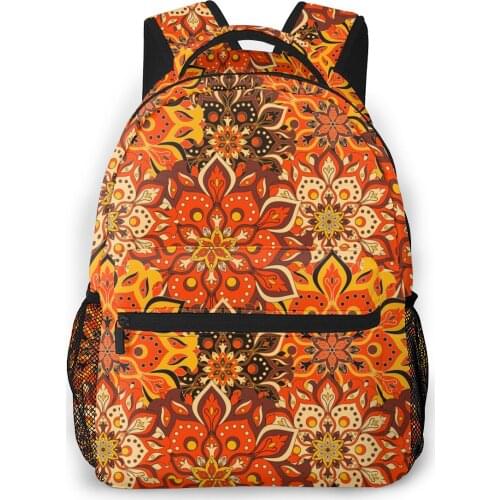 Backpack Women Shoulder Bag For Teenage Girls Hand Drawn Mandala Bagpack Female Ladies School Backpack