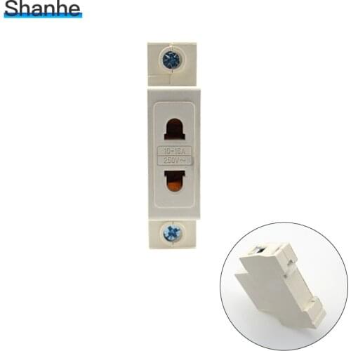 1P Single One 1 Pole US EU 2 Pin Plug 35mm DIN Rail Mount AC Power ac30 Modular Socket 10-16A 250V AC socket