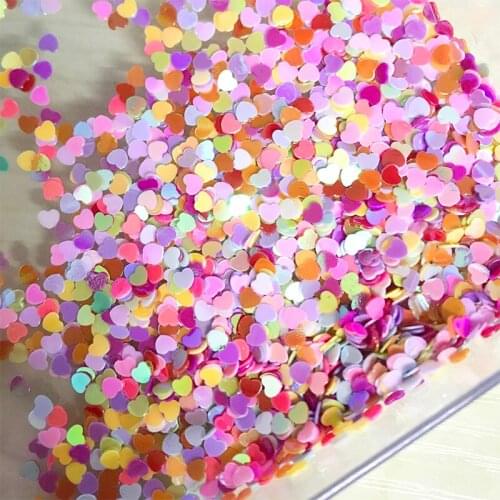 10g Mixed Heart Shape Loose Sequins for Crafts Making Paillette Flakes Sparkling DIY Nail Arts Decoration Sewing Accessories 3mm