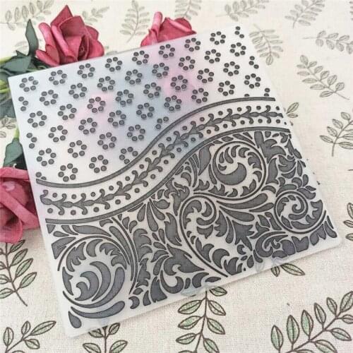 15x15cm Roll the leaves Embossing folders Plastic bump Scrapbooking DIY Template Fondant indentation Cake Photo Album Card Make