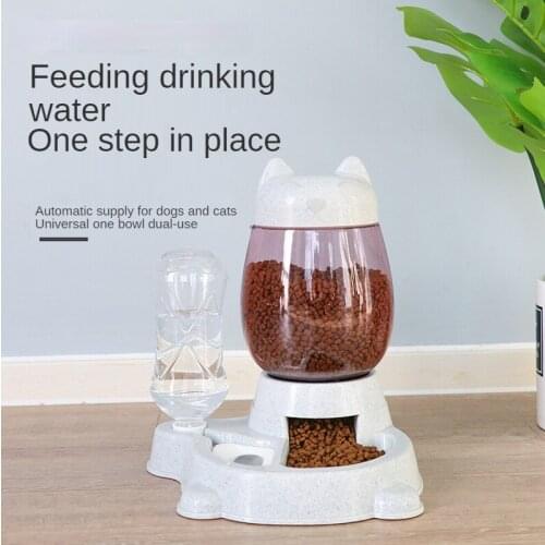 2 IN 1 Cat Water And Food Feeder 2.2LDispenser Automatic Dog Cats Drinking Bottles Feeding Bowl Dispensers Pet Supplies