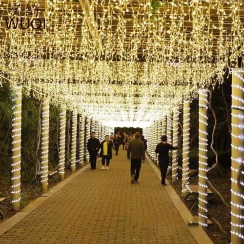 3m 96leds Christmas Icicle Water Droplets Curtain Lights Led String Lights Decoration for Home Outdoor Garland Navidad Decor