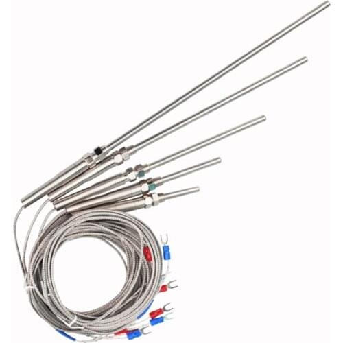 400 Degree 30/50/100/150/200mm Probe K Thermocouple Sensor 1/2/3/4/5 Meter Cable RTD Industrial Temperature Controll M8 Thread