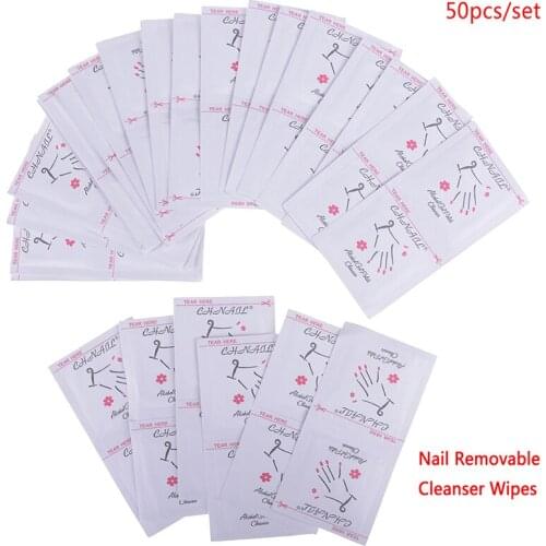 50Pcs Nail Remove Wraps Nail Gel Lacquer Polish Foil Remover Wraps Acetone Removable Cleanser Wipes Manicure Clean Pads