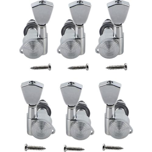 6pcs Machine Heads Knobs Guitar String Tuning Pegs Keys Tuners for Electric Acoustic Guitar Chrome Parts Replacement