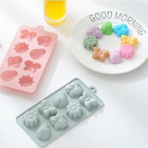 8 Grids Flower/Animal Silicone Mold Chocolate Moldes Para Reposteria